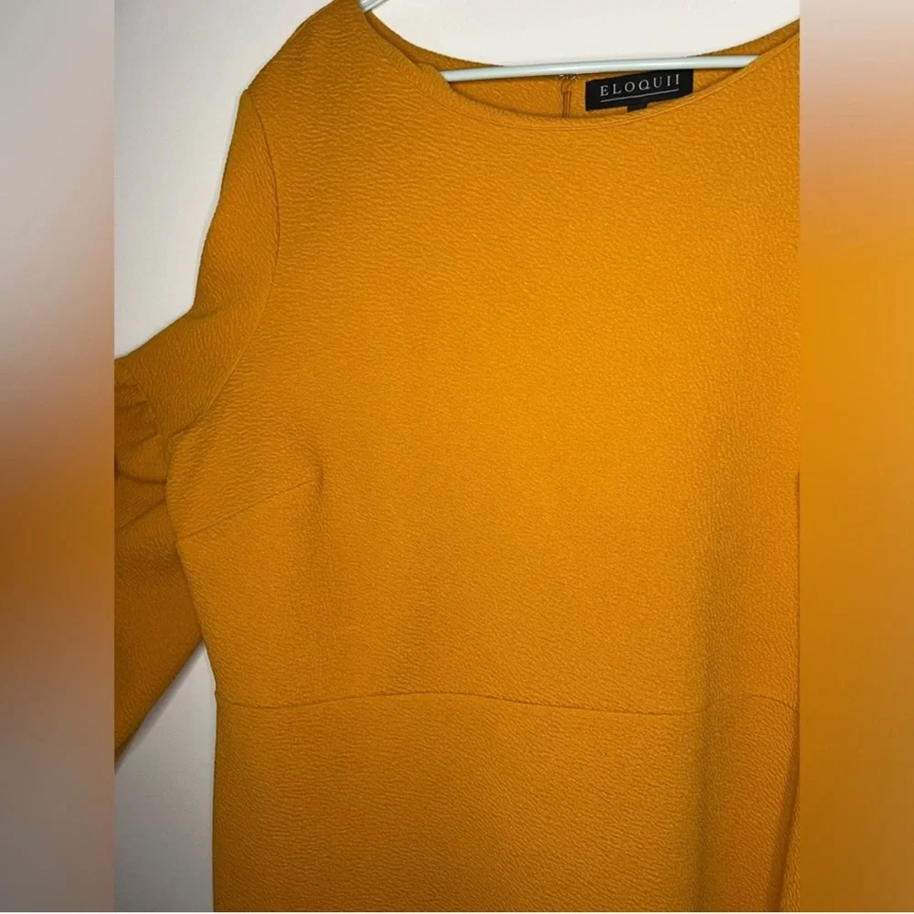 Eloquii - Mustard Long sleeve Dress - Size 24 - Picture 4 of 8
